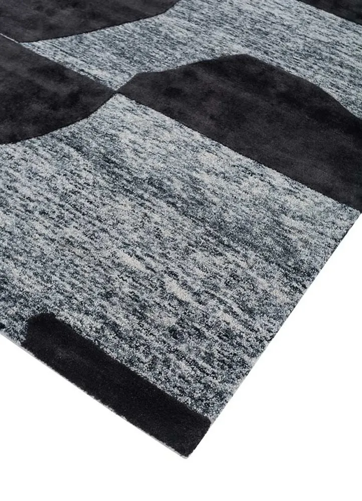 Ullteppe - 270 x 180 cm - svart og hvitt