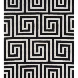 Ullteppe - 330 x 240 cm - svart og hvitt
