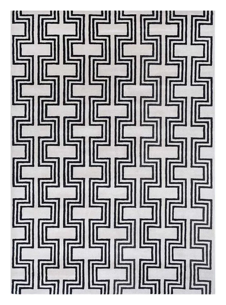 Ullteppe - 330 x 240 cm - svart og hvitt