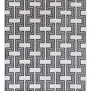 Ullteppe - 330 x 240 cm - svart og hvitt