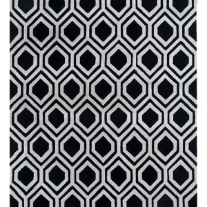 Ullteppe - 330 x 240 cm - svart og hvitt