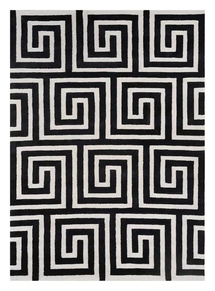Ullteppe - 330 x 240 cm - svart og hvitt