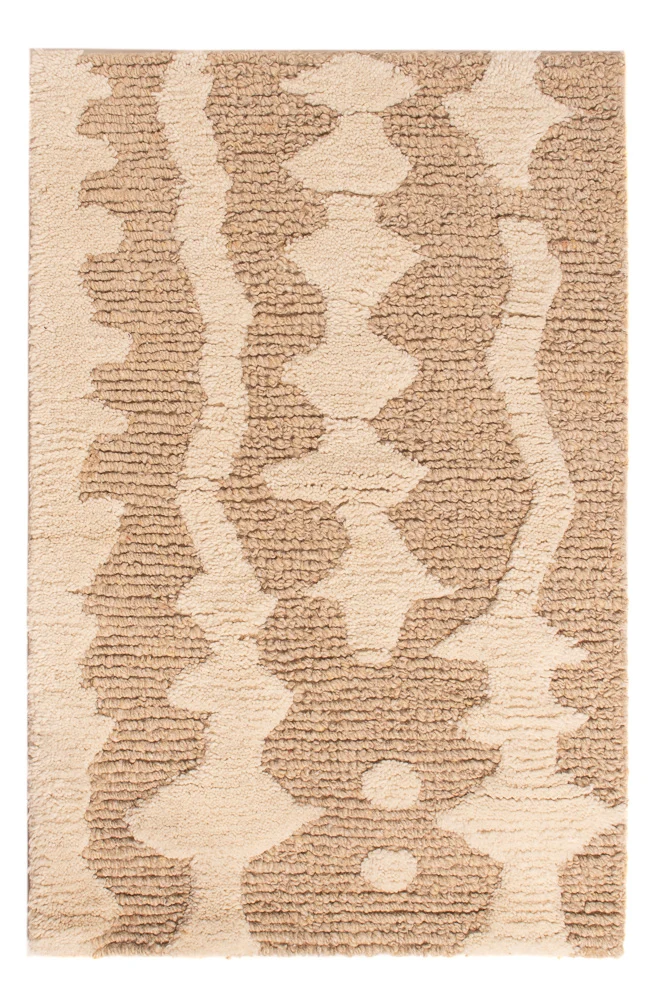 Ullteppe - 90 x 60 cm - mørk beige
