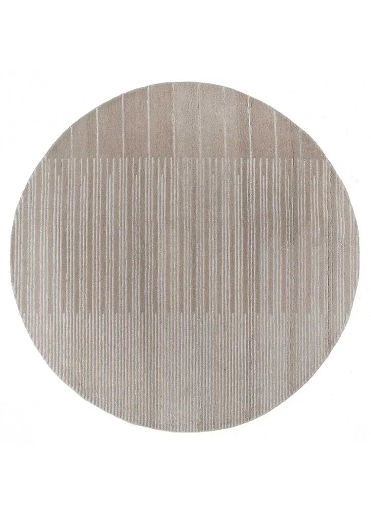 Ullteppe rundt - 180 x 180 cm - beige
