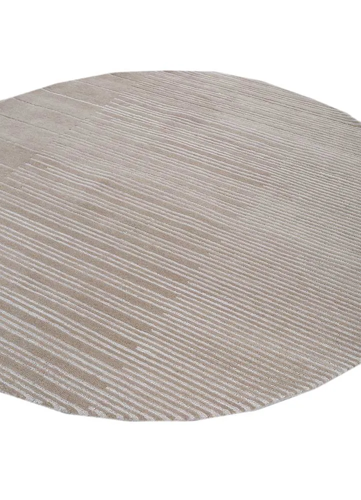 Ullteppe rundt - 180 x 180 cm - beige
