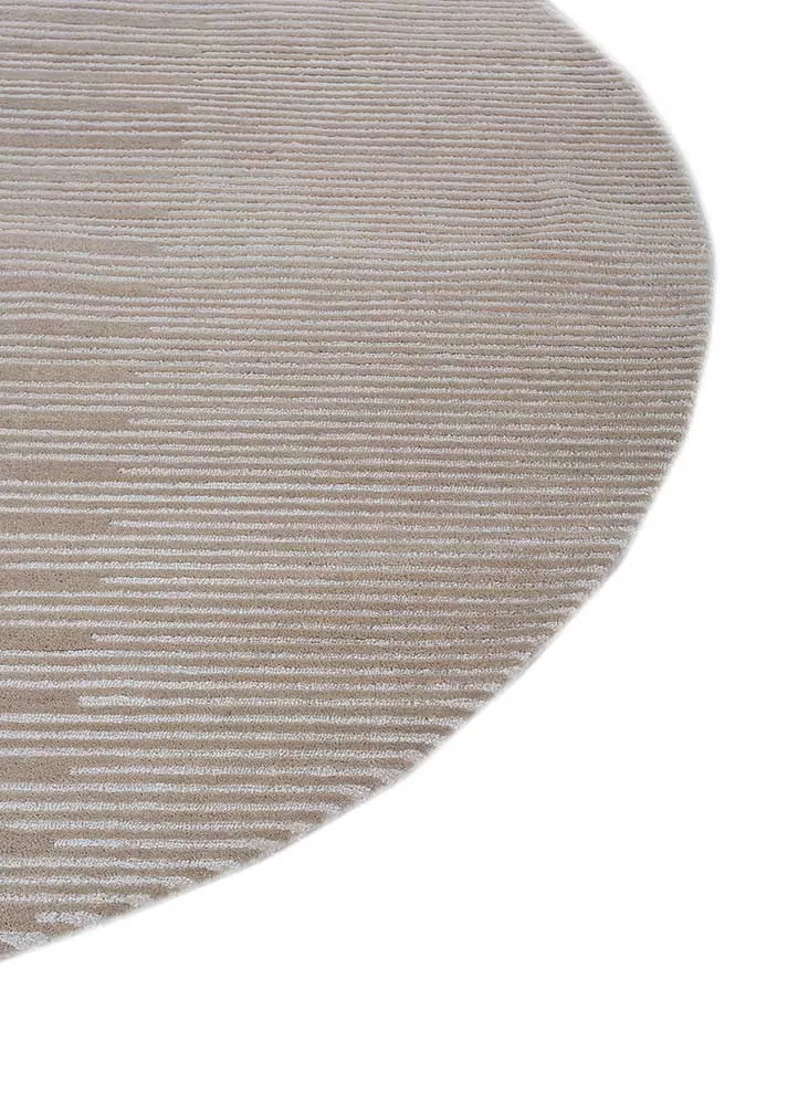 Ullteppe rundt - 180 x 180 cm - beige
