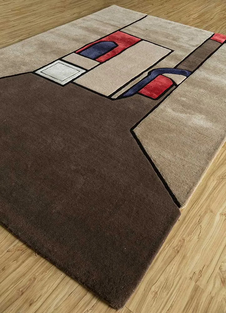 Ullteppe spesiell form - 240 x 170 cm - beige