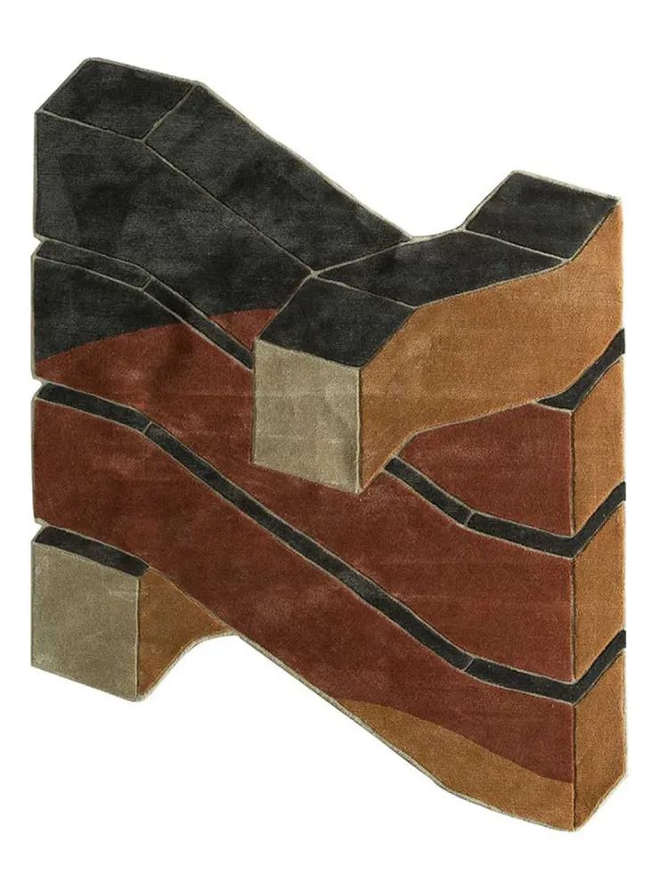 Ullteppe spesiell form - 240 x 180 cm - flerfarget