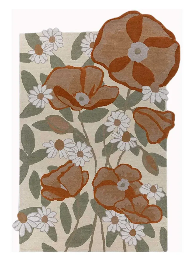 Ullteppe spesiell form - 270 x 180 cm - flerfarget