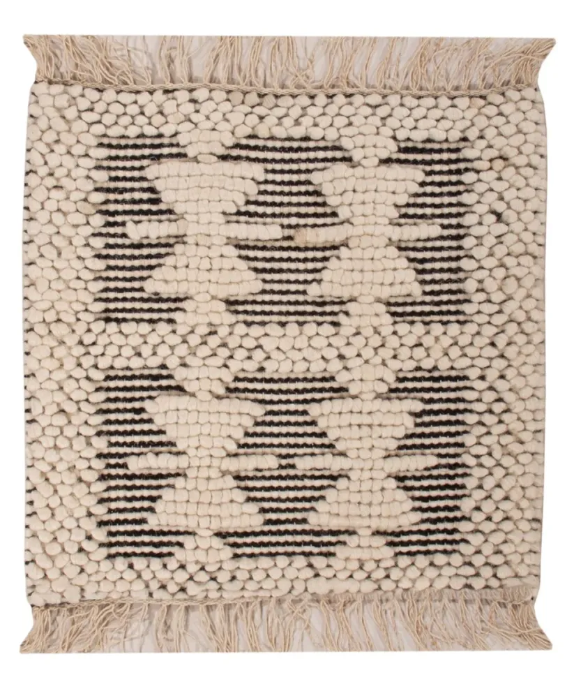 Ullteppe square - 49 x 46 cm - svart og hvitt