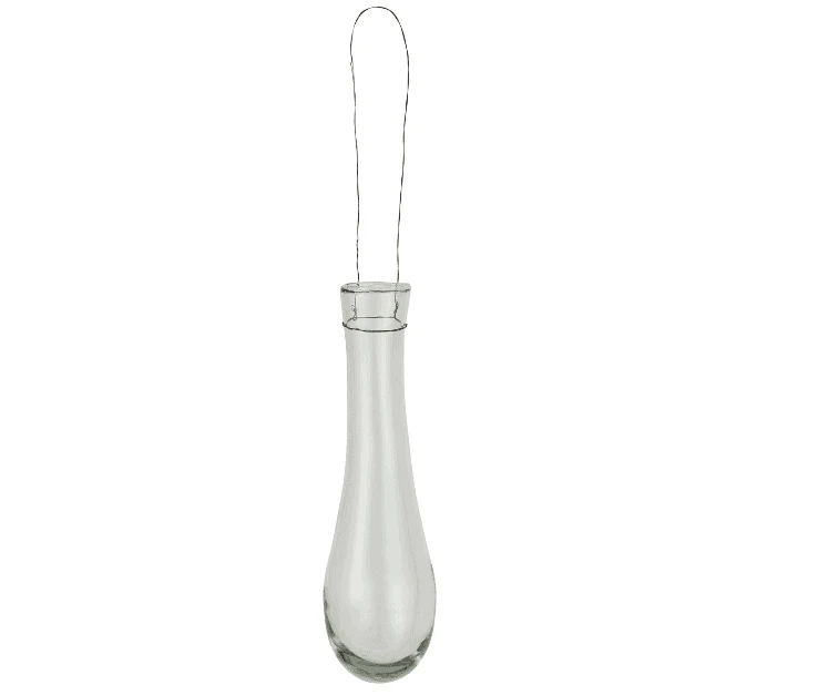 Vase t/oppheng m/wire - munnblåst glass