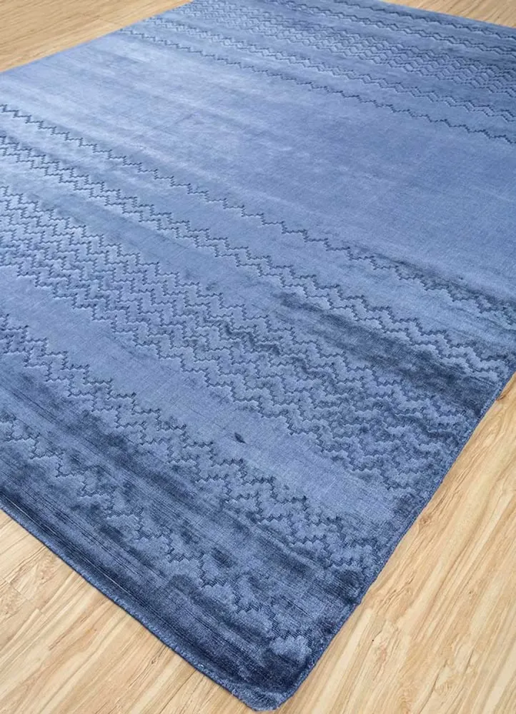 Viskose teppe - 300 x 240 cm - blå