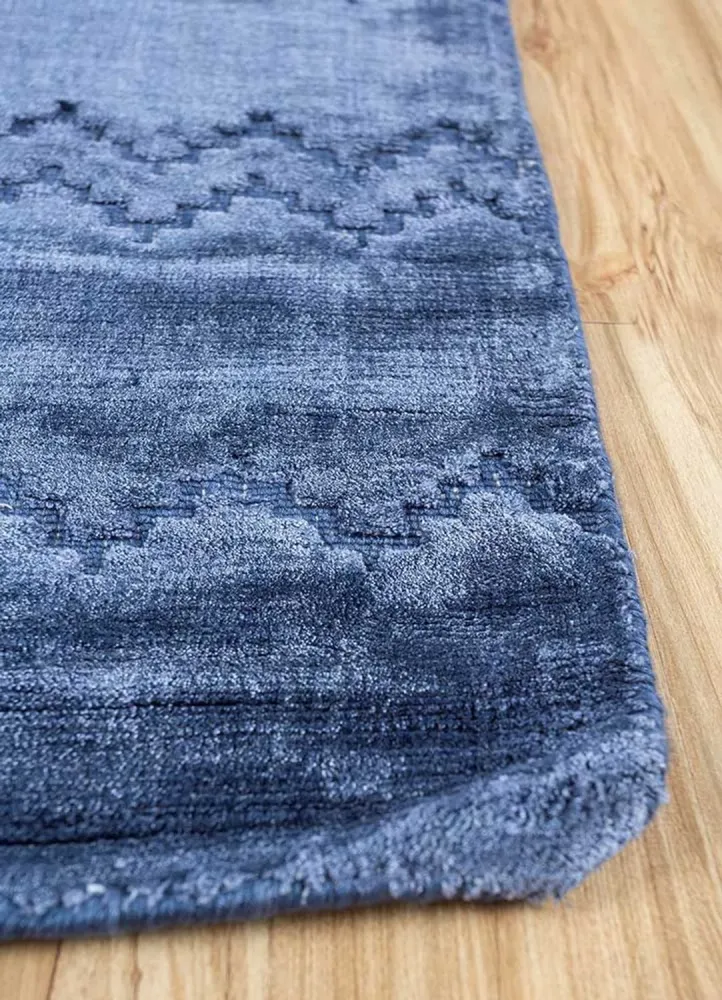 Viskose teppe - 300 x 240 cm - blå