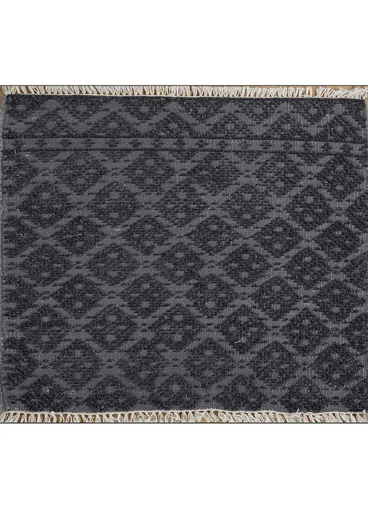 Viskose teppe square - 75 x 75 cm - antrasitt