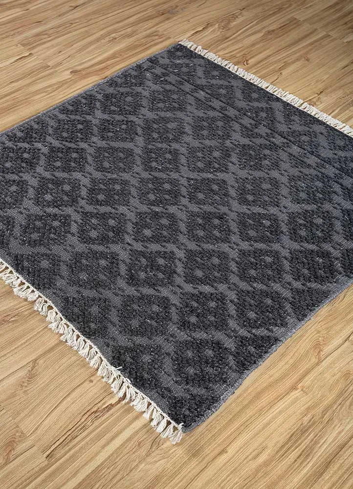 Viskose teppe square - 75 x 75 cm - antrasitt