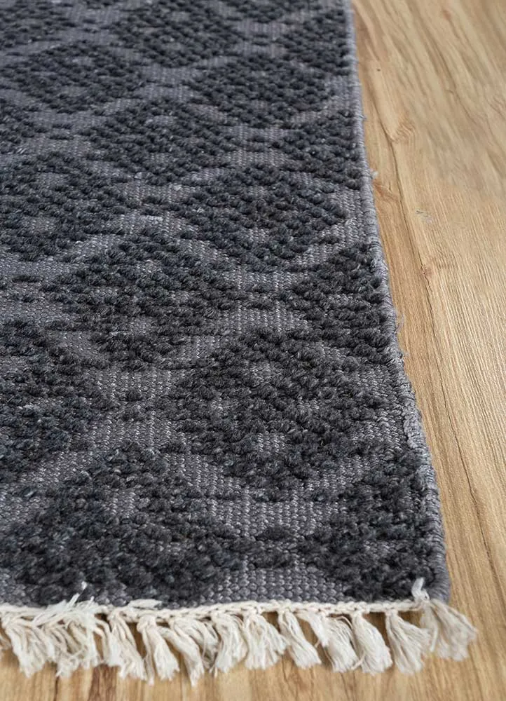 Viskose teppe square - 75 x 75 cm - antrasitt