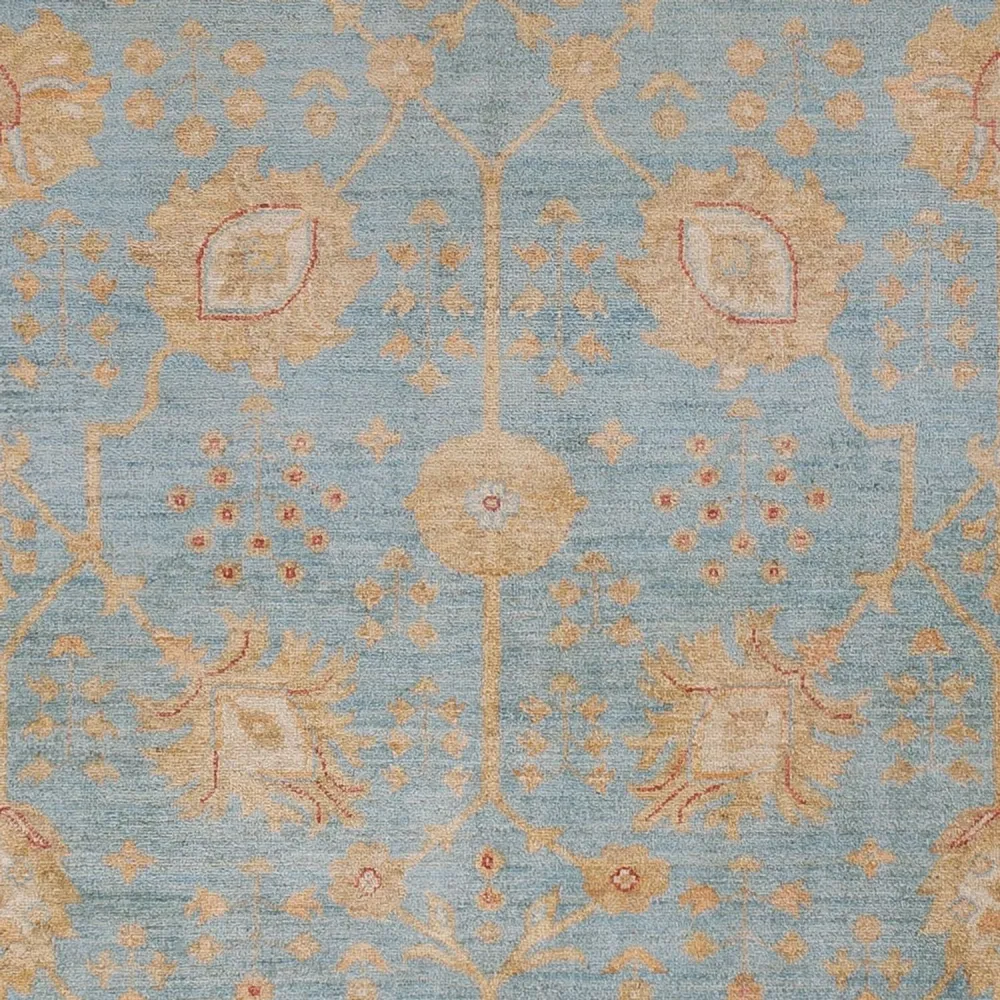 Ziegler Teppe - 299 x 253 cm - lyseblå