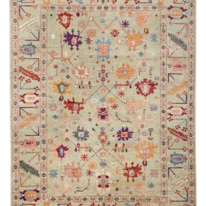Ziegler Teppe - Usak - 336 x 244 cm - lysegrønn