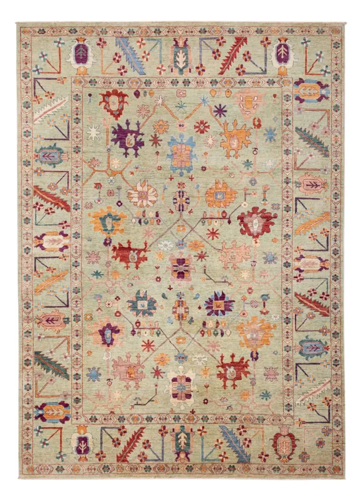 Ziegler Teppe - Usak - 336 x 244 cm - lysegrønn