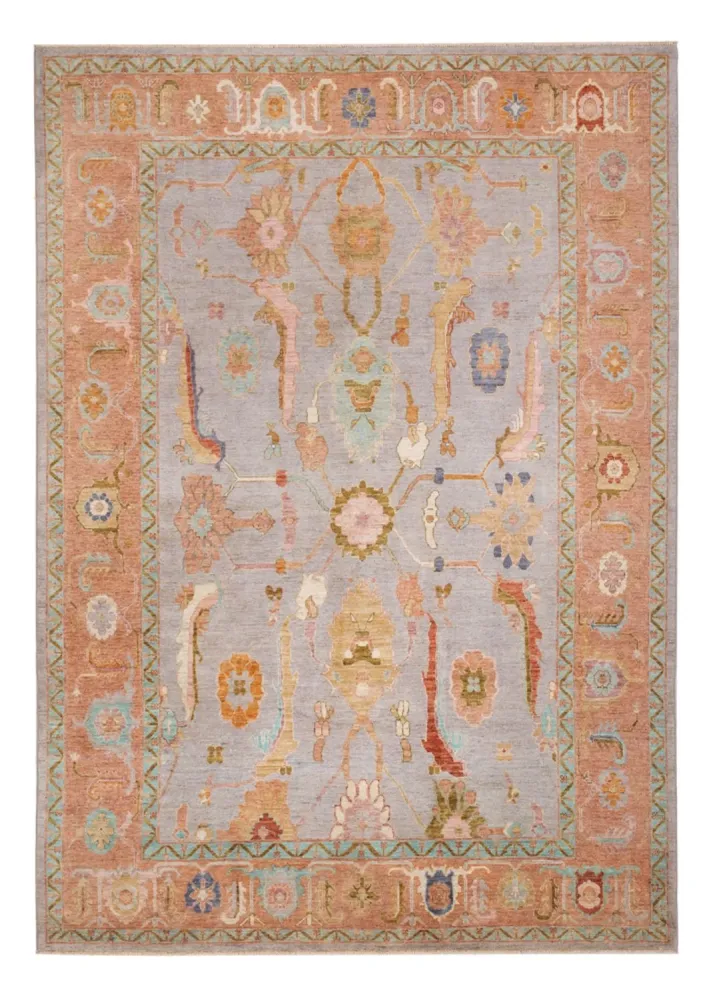 Ziegler Teppe - Usak - 346 x 243 cm - lyseblå