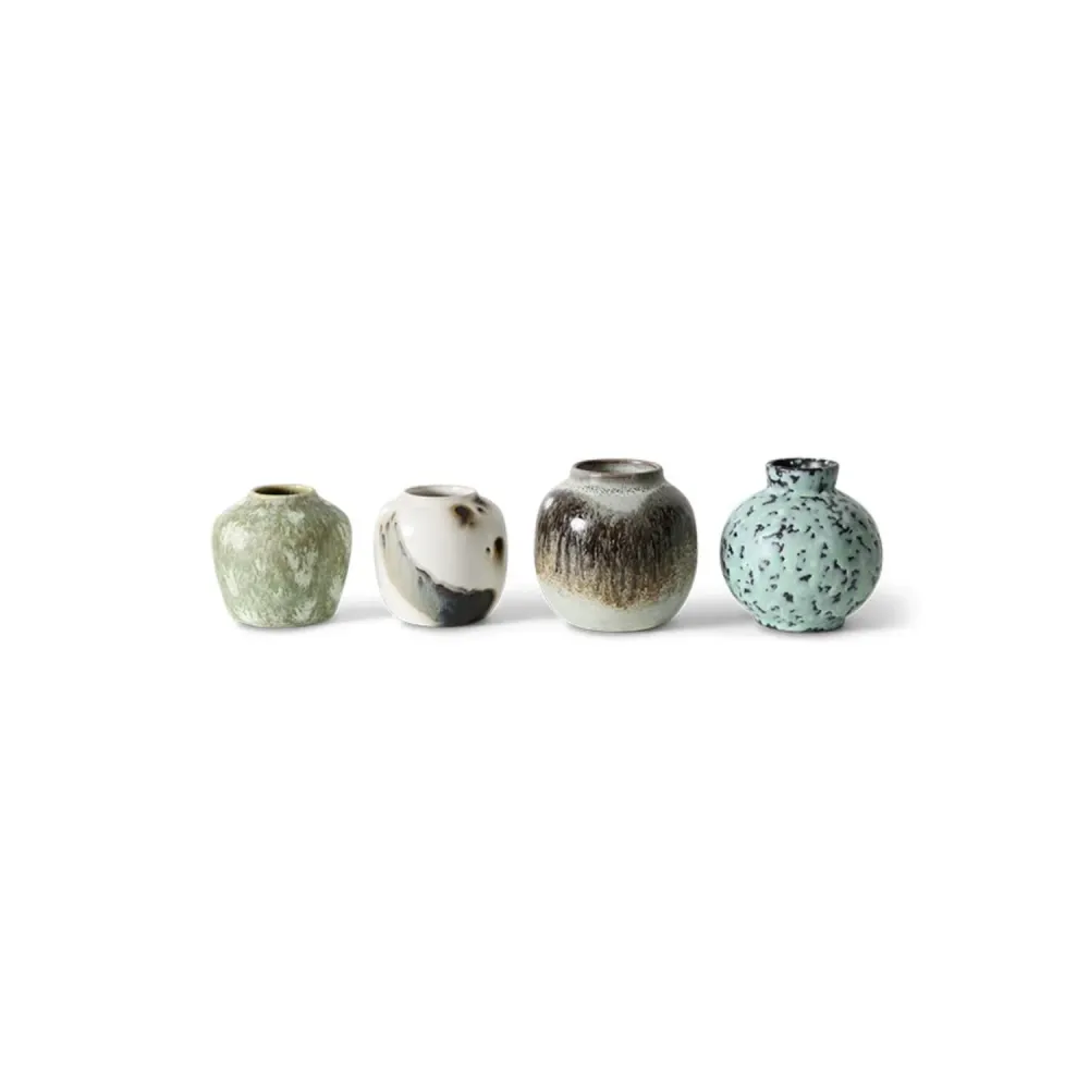 70s ceramics: small vases, canyon (set 4)