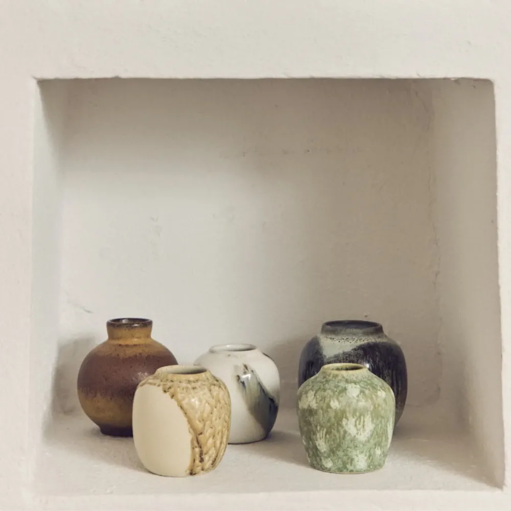 70s ceramics: small vases, canyon (set 4)