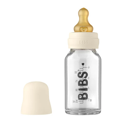 Baby Glass Bottle Complete Set Latex 110ml (Ivory)