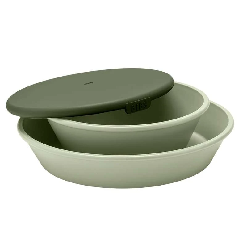 BIBS Middag Serviset - Tallerken og Skål m. Lokk - Salvia