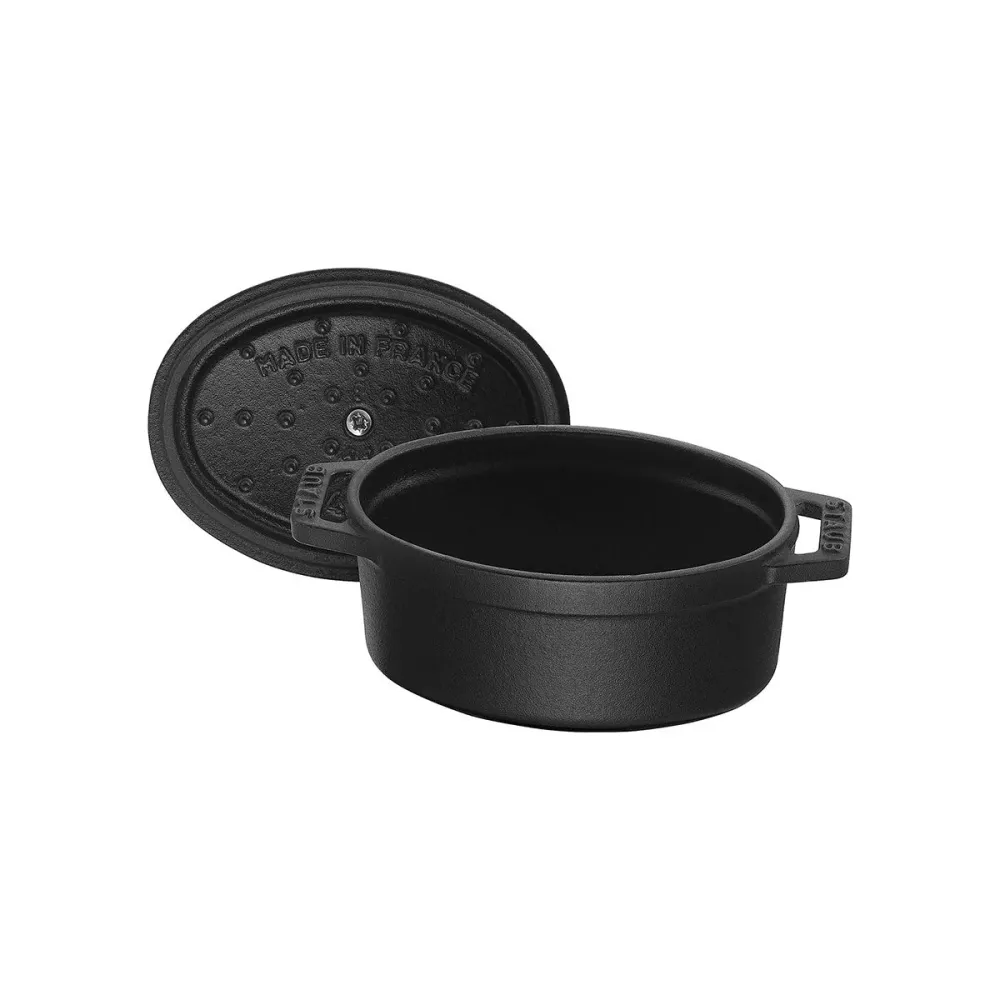 Cocotte Gryte 15 cm / 0,60l, Oval, Svart, Støpejern - STAUB 🇫🇷