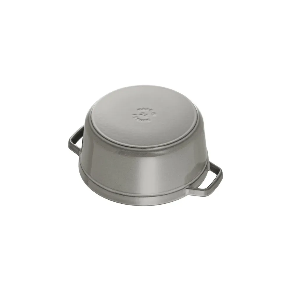 Cocotte Gryte 14cm / 0,8l, Rund, Grafittgrå, Støpejern - STAUB 🇫🇷
