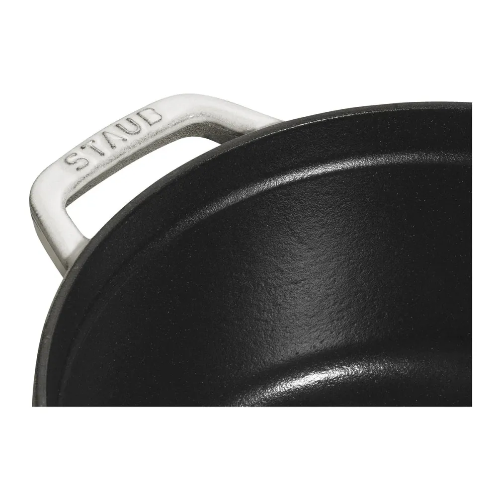 Cocotte Gryte 18cm / 1,7l, Rund, White Truffle, Støpejern - STAUB 🇫🇷