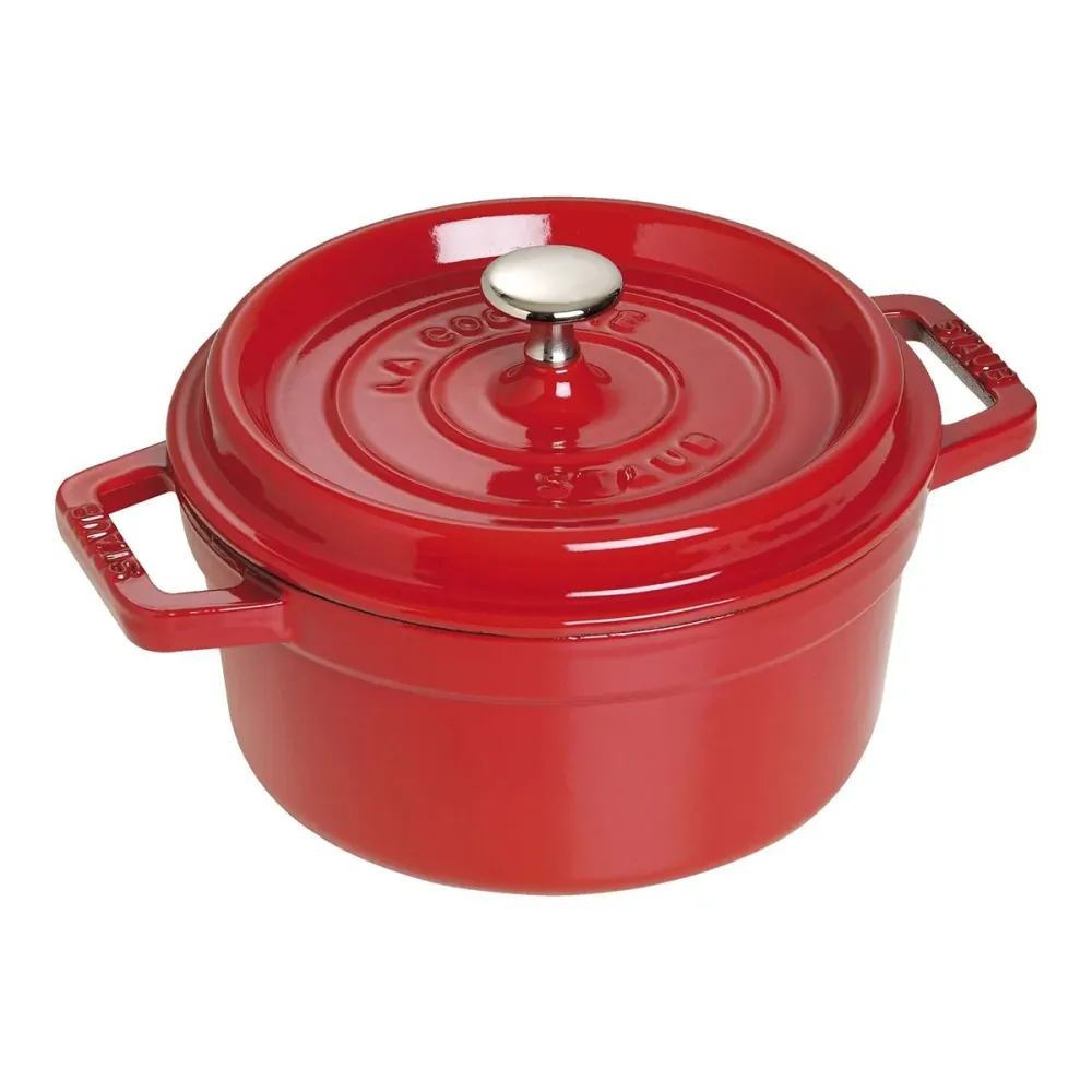 Cocotte Gryte 26cm / 5,2l, Rund, Kirsebærrød, Støpejern - STAUB 🇫🇷