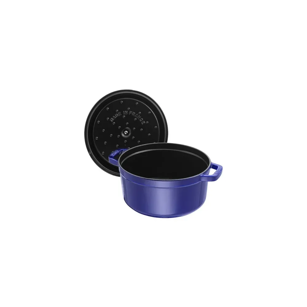 Cocotte Gryte 26cm / 5,2l, Rund, Mørkeblå, Støpejern - STAUB 🇫🇷