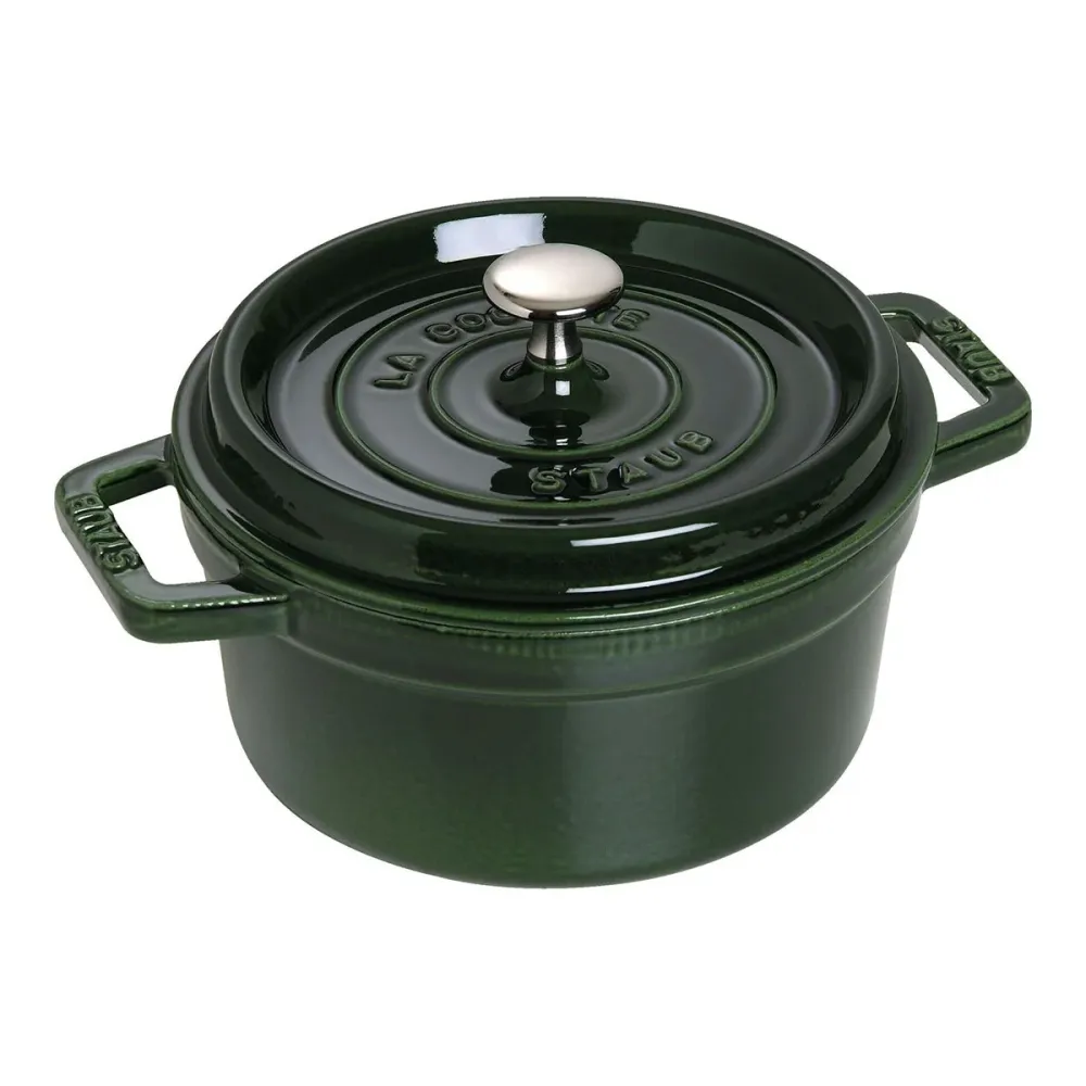 Cocotte Gryte 28cm / 6,7l, Rund, Basilikumgrønn, Støpejern - STAUB 🇫🇷