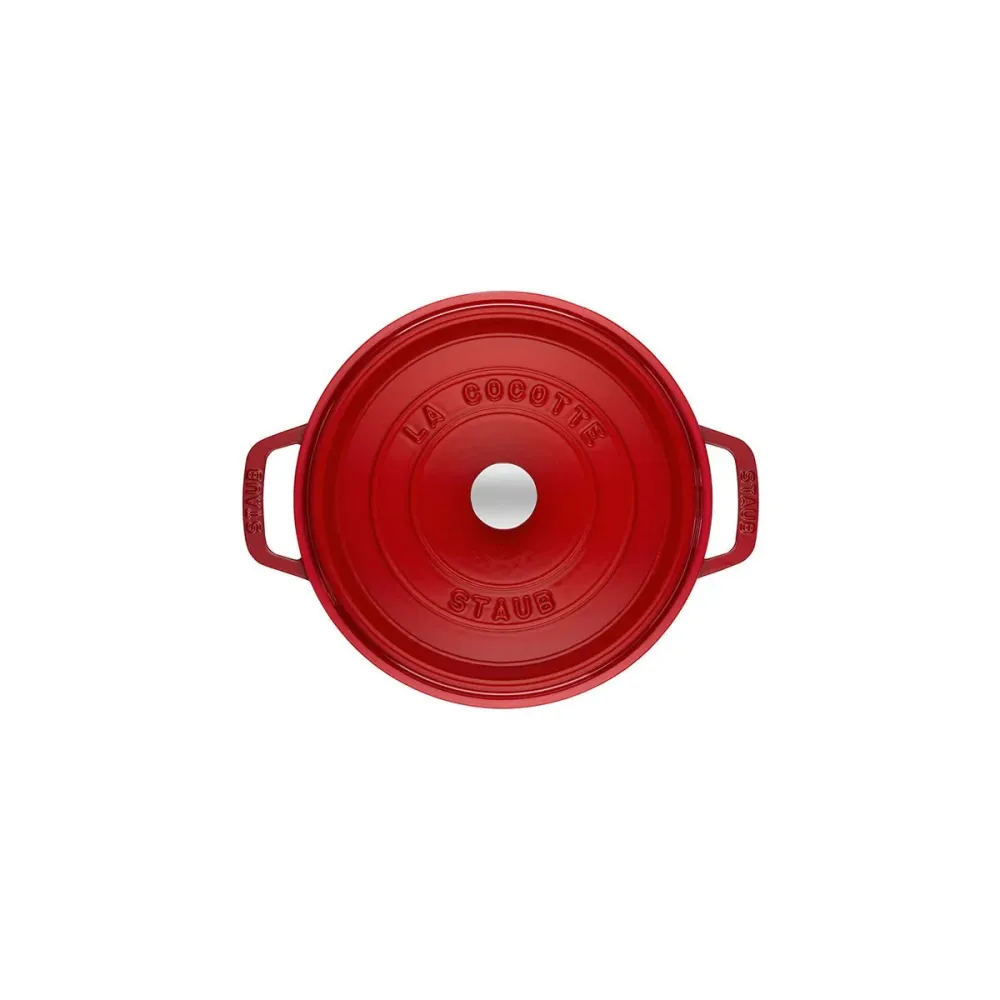 Cocotte Gryte 28cm / 6,7l, Rund, Kirsebærrød, Støpejern - STAUB 🇫🇷