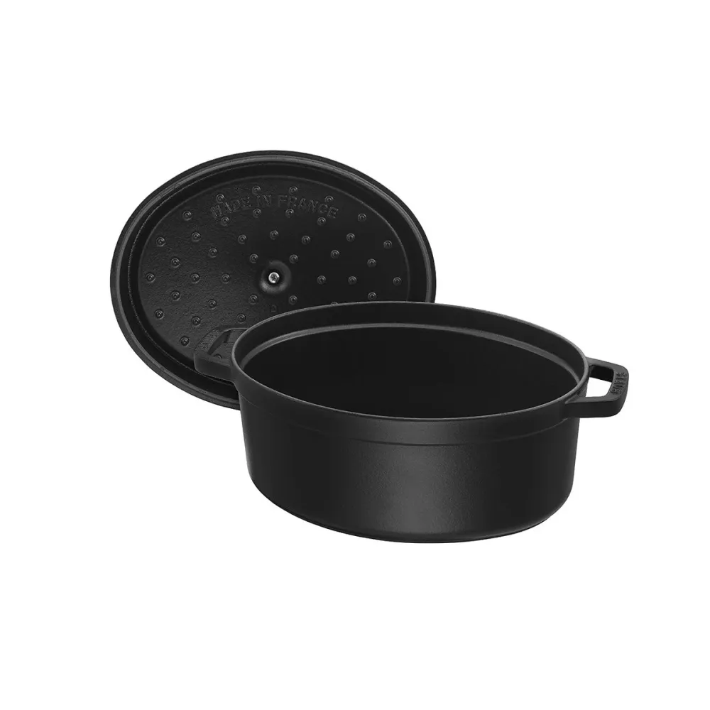 Cocotte Gryte 27 cm / 3,2l, Oval, Svart, Støpejern - STAUB 🇫🇷