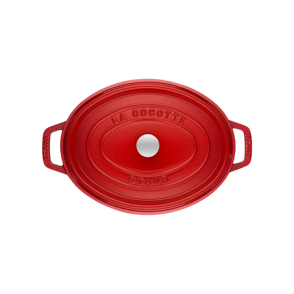 Cocotte Gryte 27 cm / 3,2 l, Oval, Rød, Støpejern - STAUB 🇫🇷