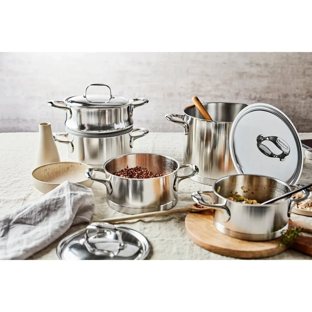 Demeyere Atlantis 7 Gryte med lokk, Høy (8,0L / 24cm) - Rustfritt Stål