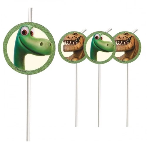 Den Gode Dinosaur Sugerør 6 stk.