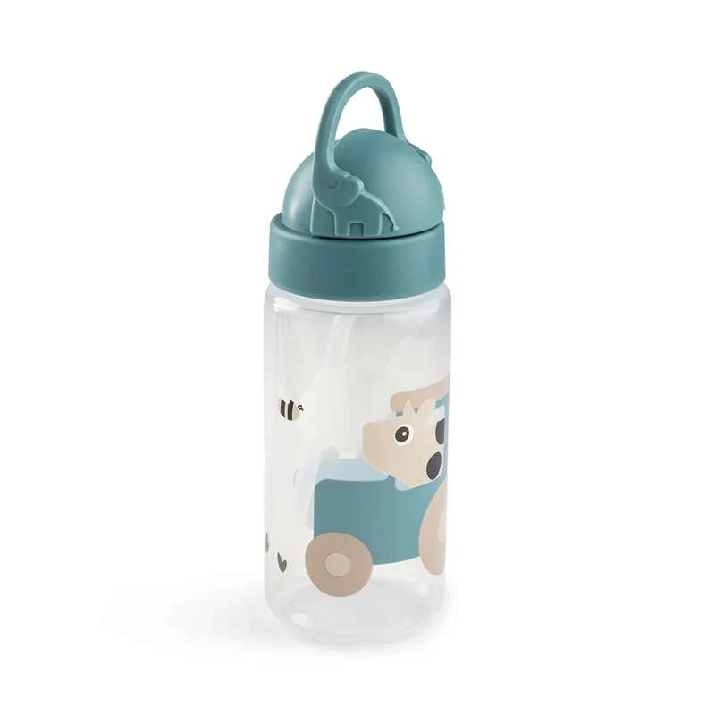 Done Deer Drikkeflaske m. sugerør - 350ml - Tiny Farm - Blå