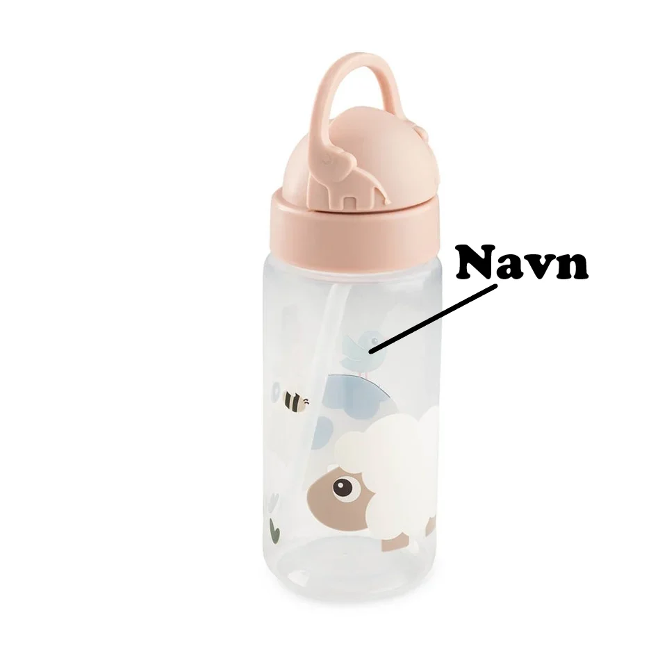 Drikkeflaske med navn, Done Deer Tiny Farm Rosa