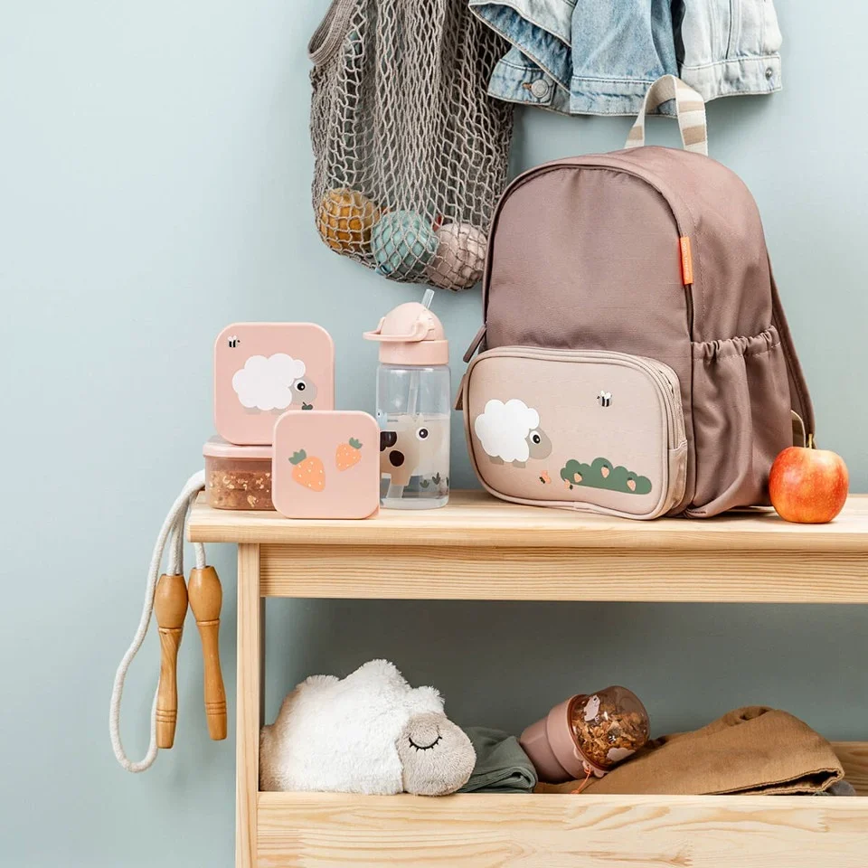 Drikkeflaske med navn, Done Deer Tiny Farm Rosa