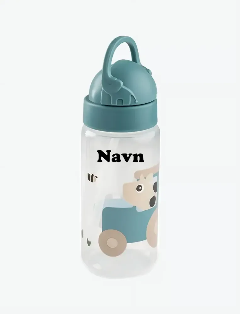 Drikkeflaske med navn, Done Deer Tiny Farm Blå