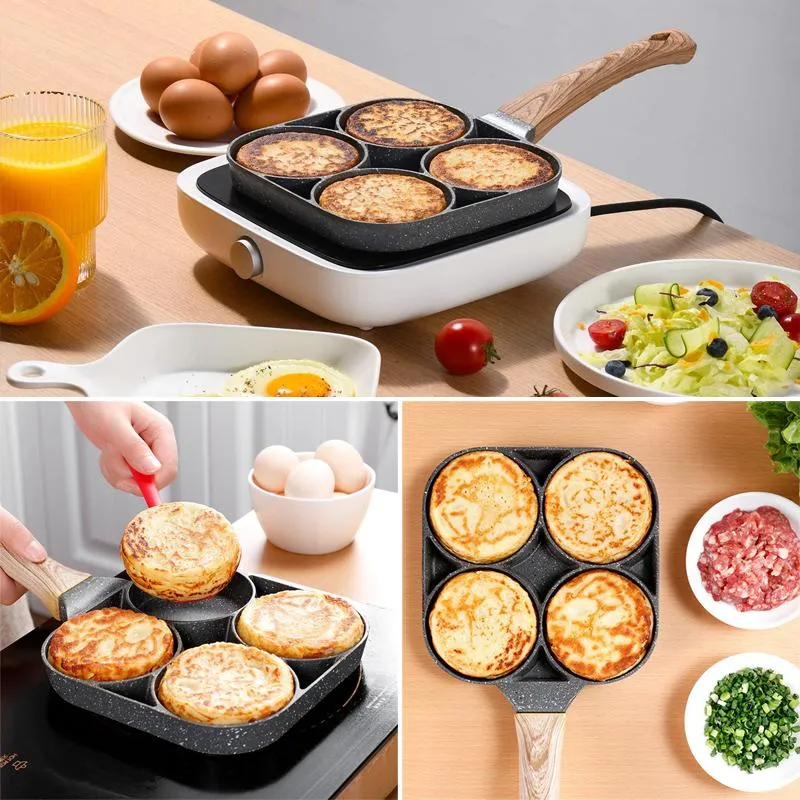 Fire kopper stekepanne