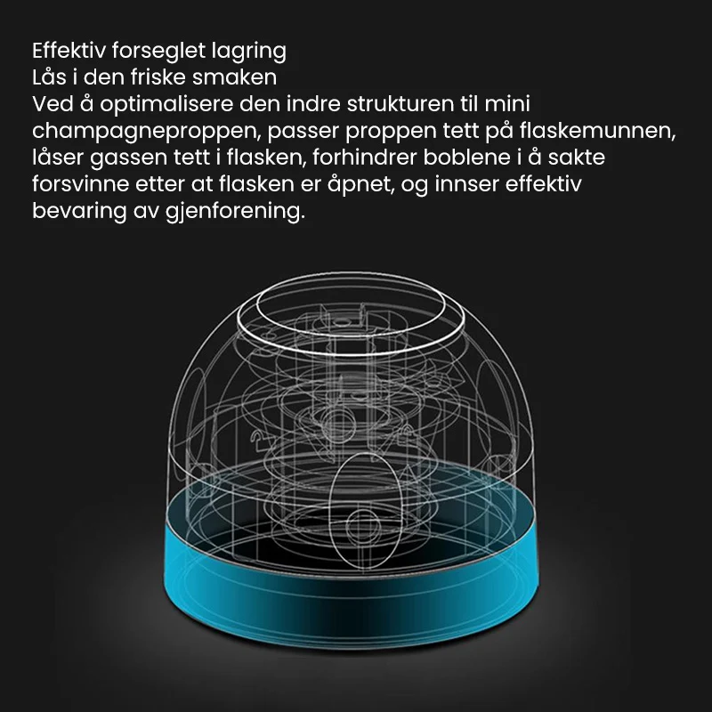 Gjenbrukbar luft-tett flaskekork