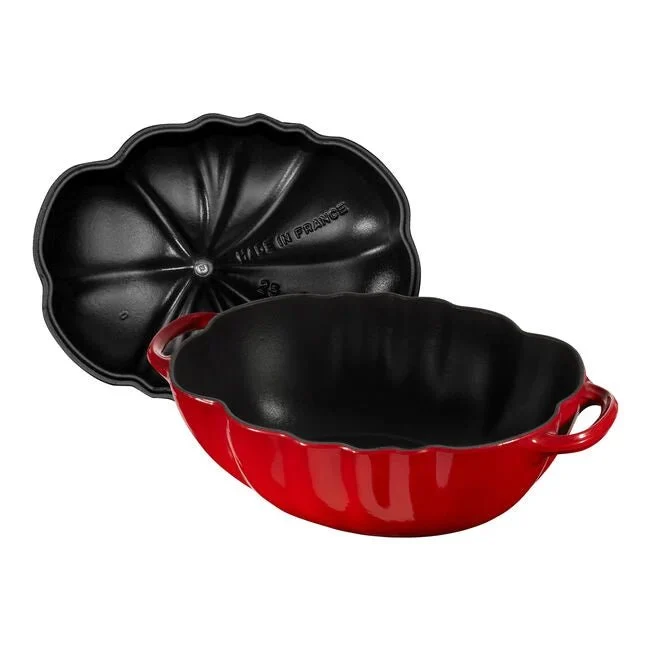 Gryte 25 cm / 3 l, Tomat, Kirsebærrød, Støpejern - STAUB 🇫🇷