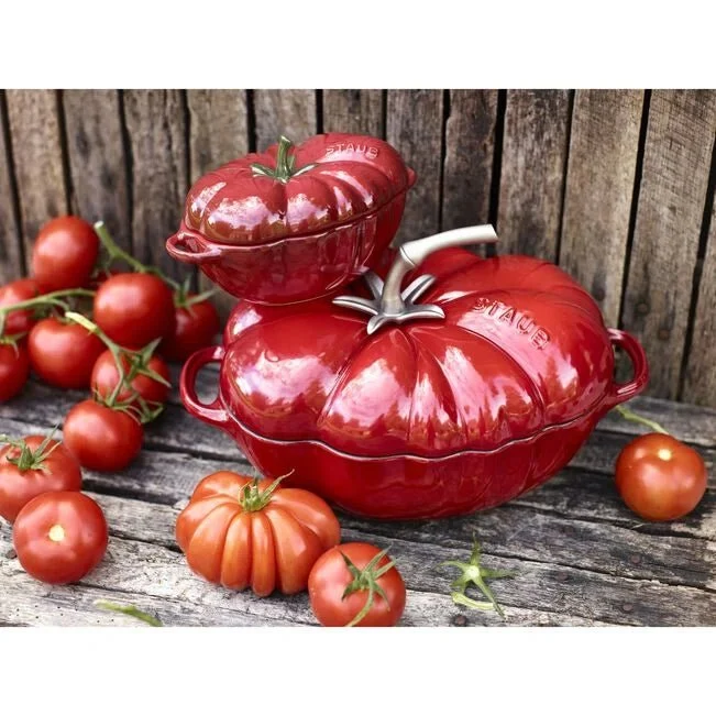 Gryte 25 cm / 3 l, Tomat, Kirsebærrød, Støpejern - STAUB 🇫🇷
