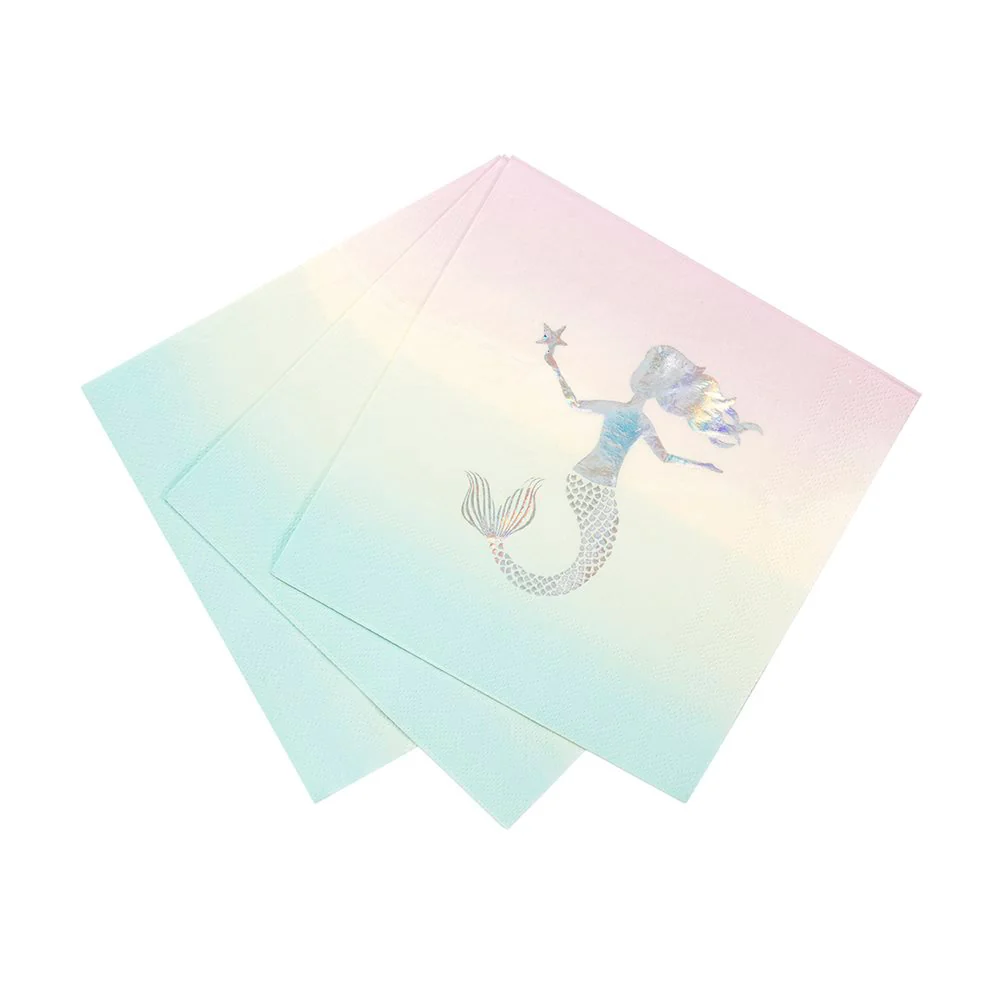 Havfrue Servietter Pastell 16 stk