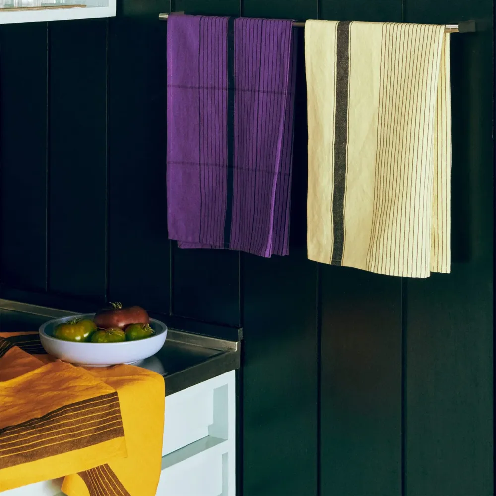 Kjøkkenhåndkle Linear Soft Yellow