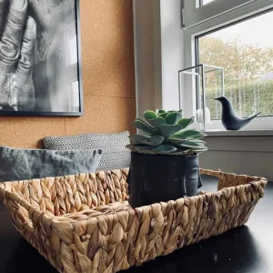 Kurvbrett i naturflett - Stor